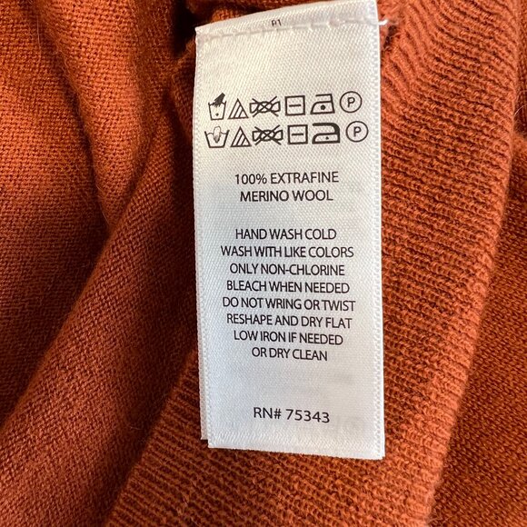 Tahari Sweater vest shirt  - Orange  - Extra fine merino wool - Picture 5 of 6